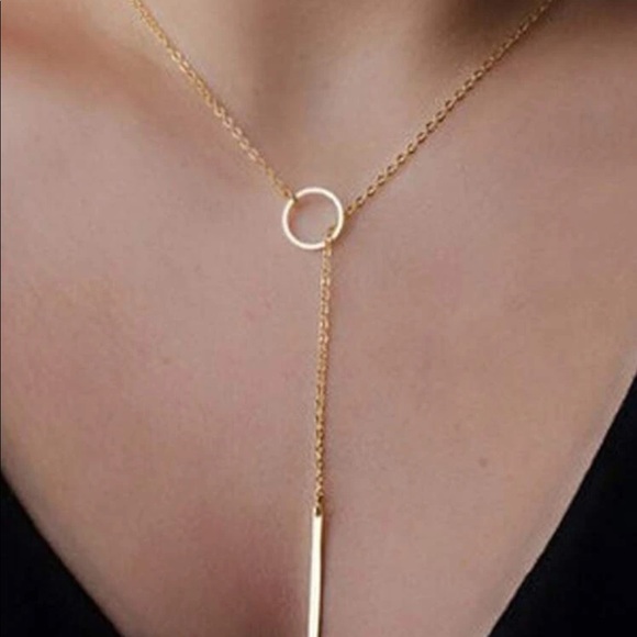 Jewelry - 3/$30 Gold Bar Lariat Necklace